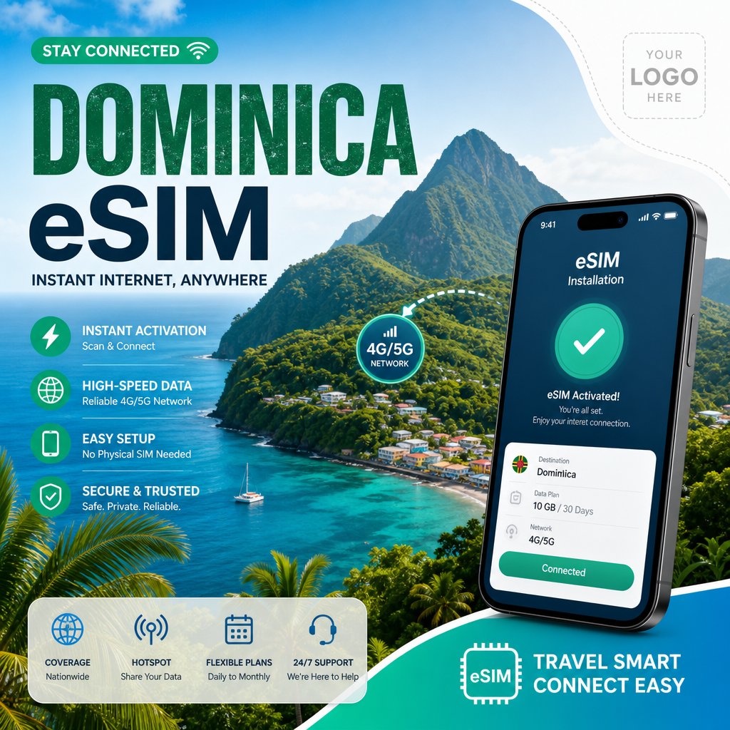 Dominica eSIM | 多米尼克esim旅行上网套餐