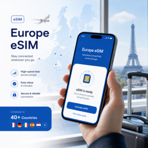 Europe eSIM | Travel Data Plan for Europe (33 Areas) 旅行 eSIM 套餐，支持 EU-33 使用