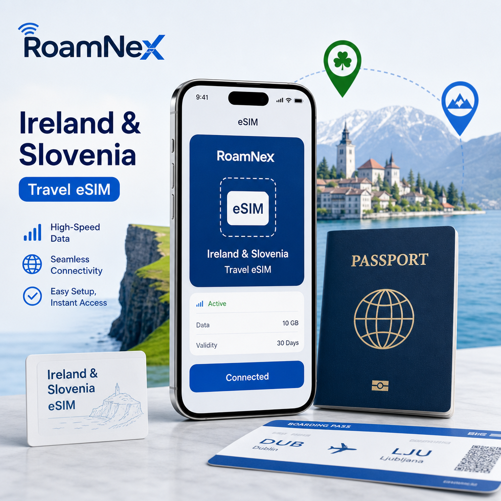 Ireland & Slovenia eSIM| 爱尔兰&斯洛文尼亚esim旅行上网套餐