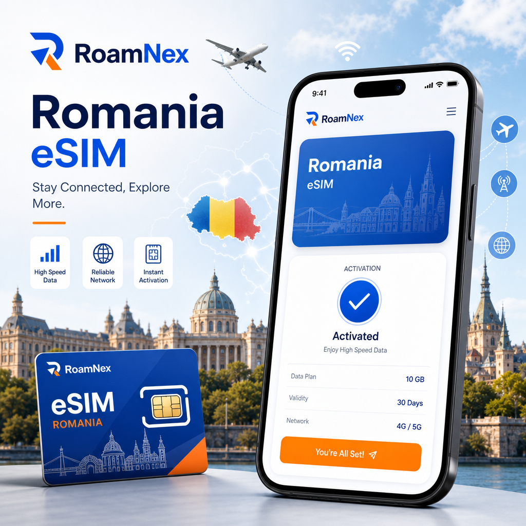 Romania eSIM|Vodafone 4G / Orange 5G 旅行流量套餐